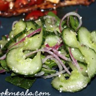 Cucumber Noodle Salad with Feta and Arugula