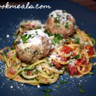 Zucchini Spaghetti and Meatballs