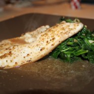 Baked Tilapia with Sauteed Spinach