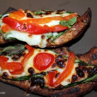 Balsamic Grilled Chicken with Spinach, Mozzarella, & Peppers
