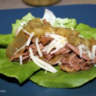 Slow Cooker Salsa Verde Steak Lettuce Wraps