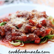 Slow Cooker Meat Sauce with Zucchini Noodles