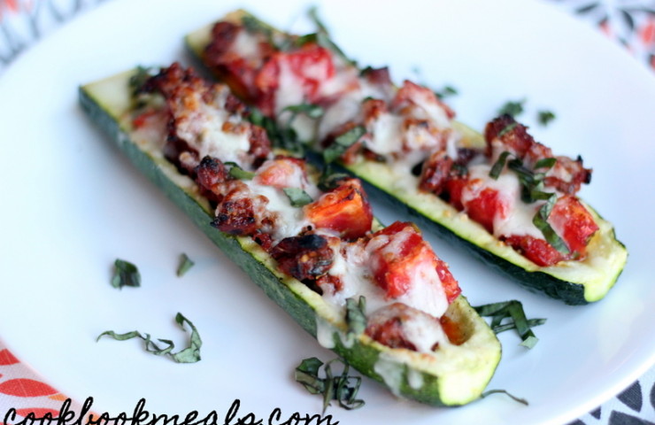 Sausage and Tomato Stuffed Zucchini